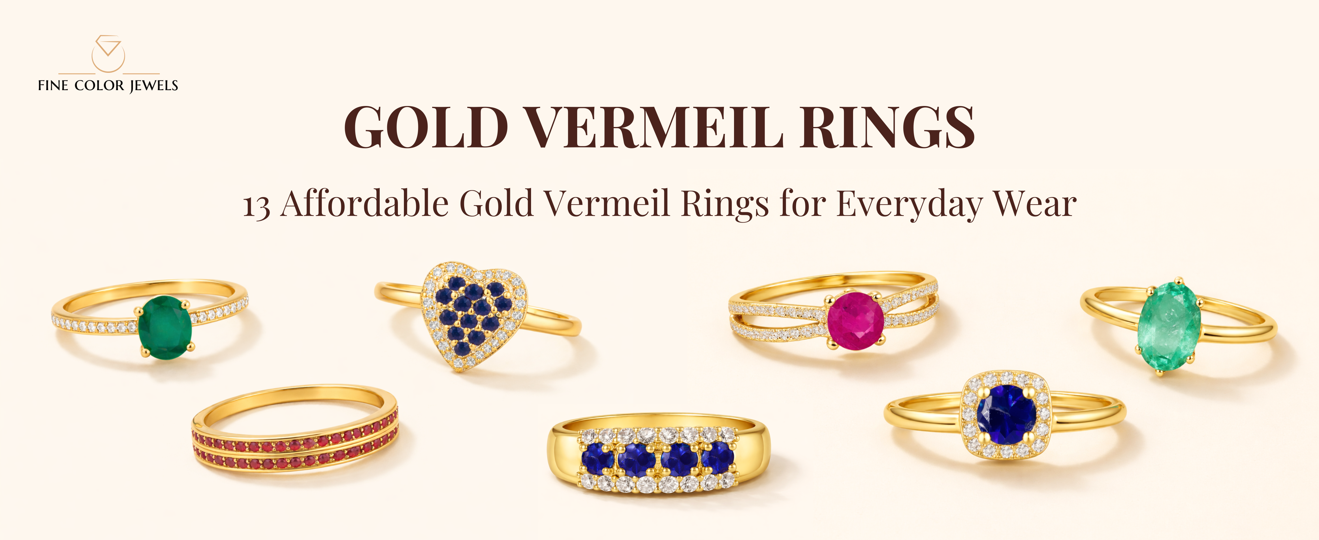 Top 13 Gold Vermeil Rings Crafted for Everyday Elegance - Fine Color Jewels Gold Vermeil Rings