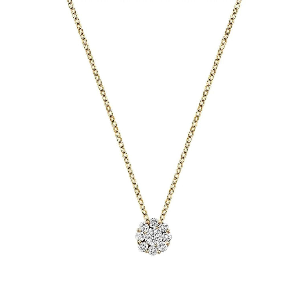 10k Gold Cluster Diamond Necklace