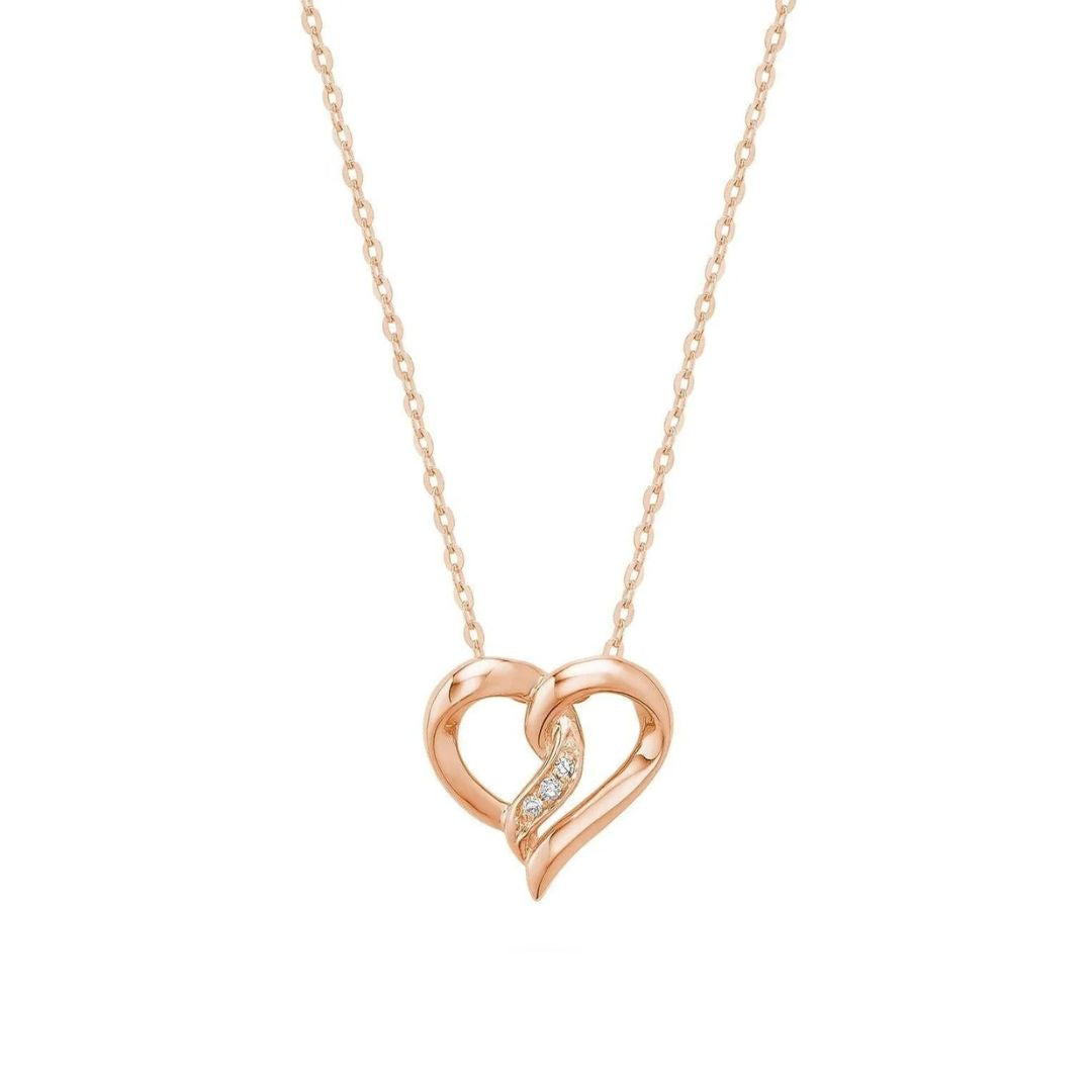10k Gold Fancy Heart Diamond Necklace