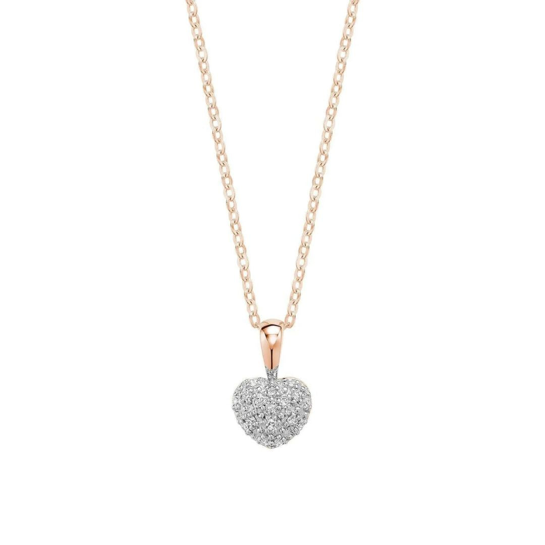 10k Gold Pave Diamond Heart Necklace