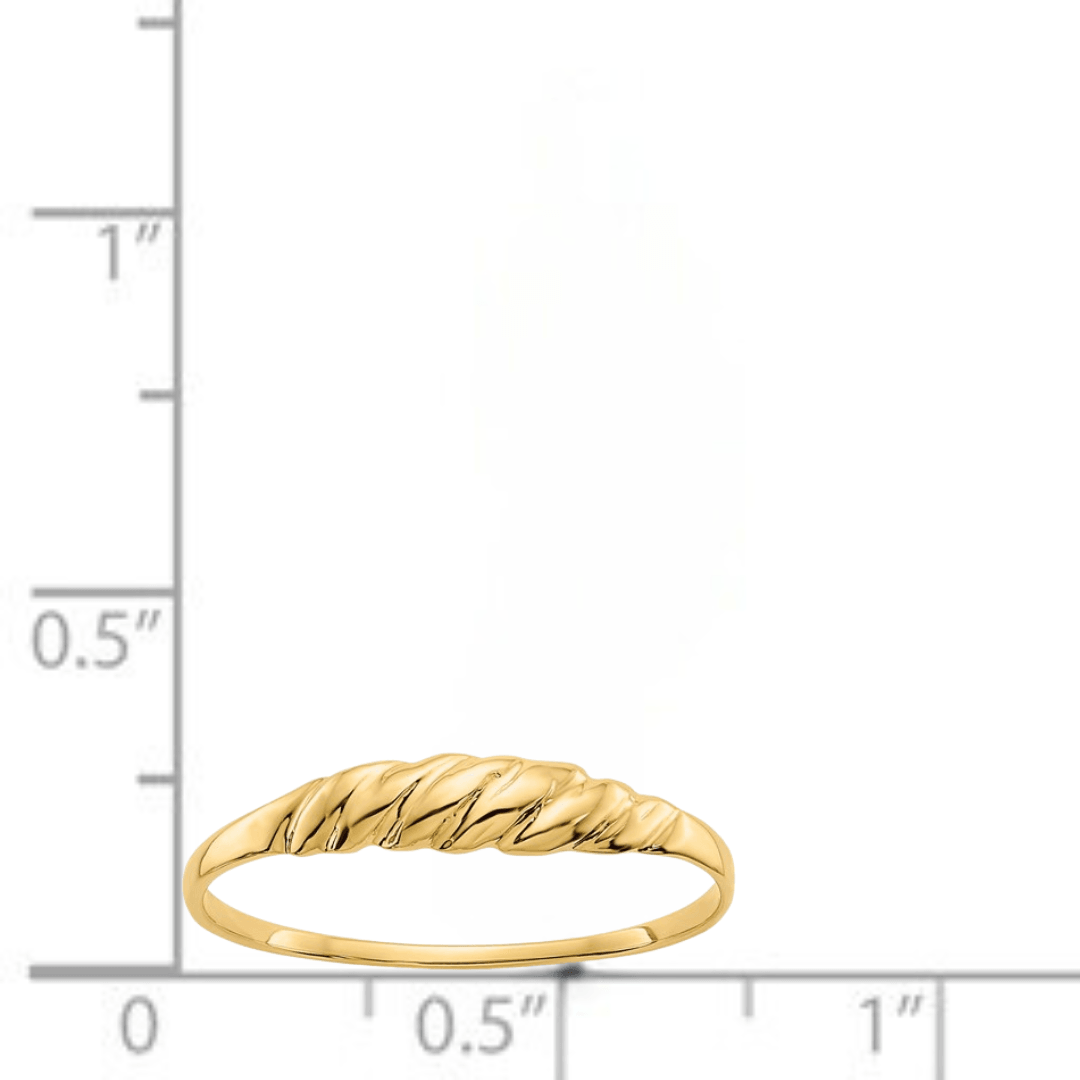 Anillo de oro de 10 quilates con forma de cúpula para mujer