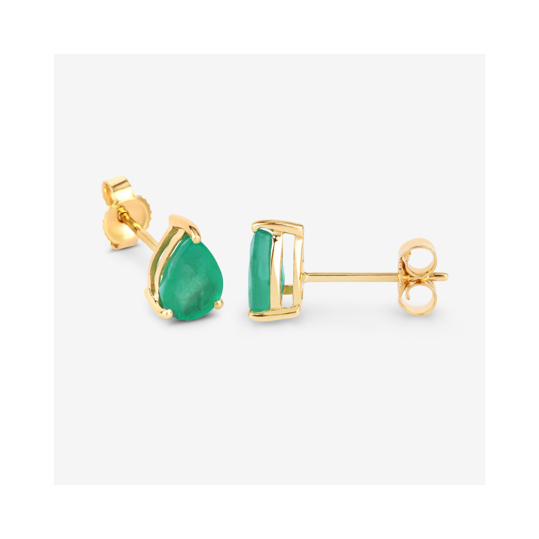 Genuine Zambian 10k Gold Teardrop Earrings Stud