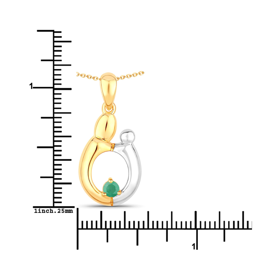 Genuine Emerald Mom Pendant Necklace
