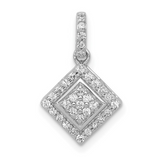 14k White Gold Square Cluster Pendant, lab grown diamond jewelry, diamond jewelry under $500, jewelry gift ideas