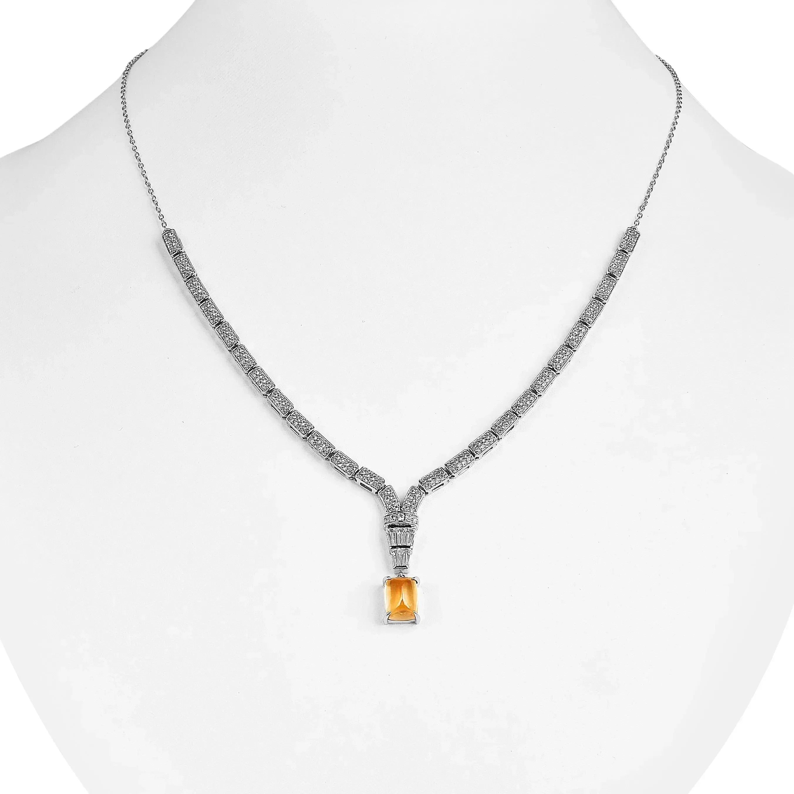 Natural Citrine Art Deco Necklace
