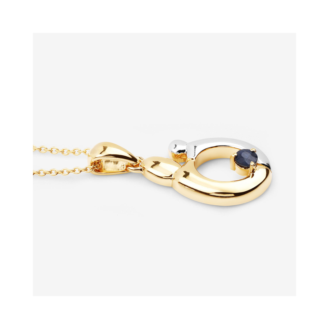 Genuine Blue Sapphire Mom Pendant Necklace