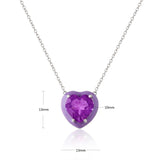  Heart Pendant Necklace Rhodium Plated 925 Sterling Silver Valentines Day Gift- FineColorJewels