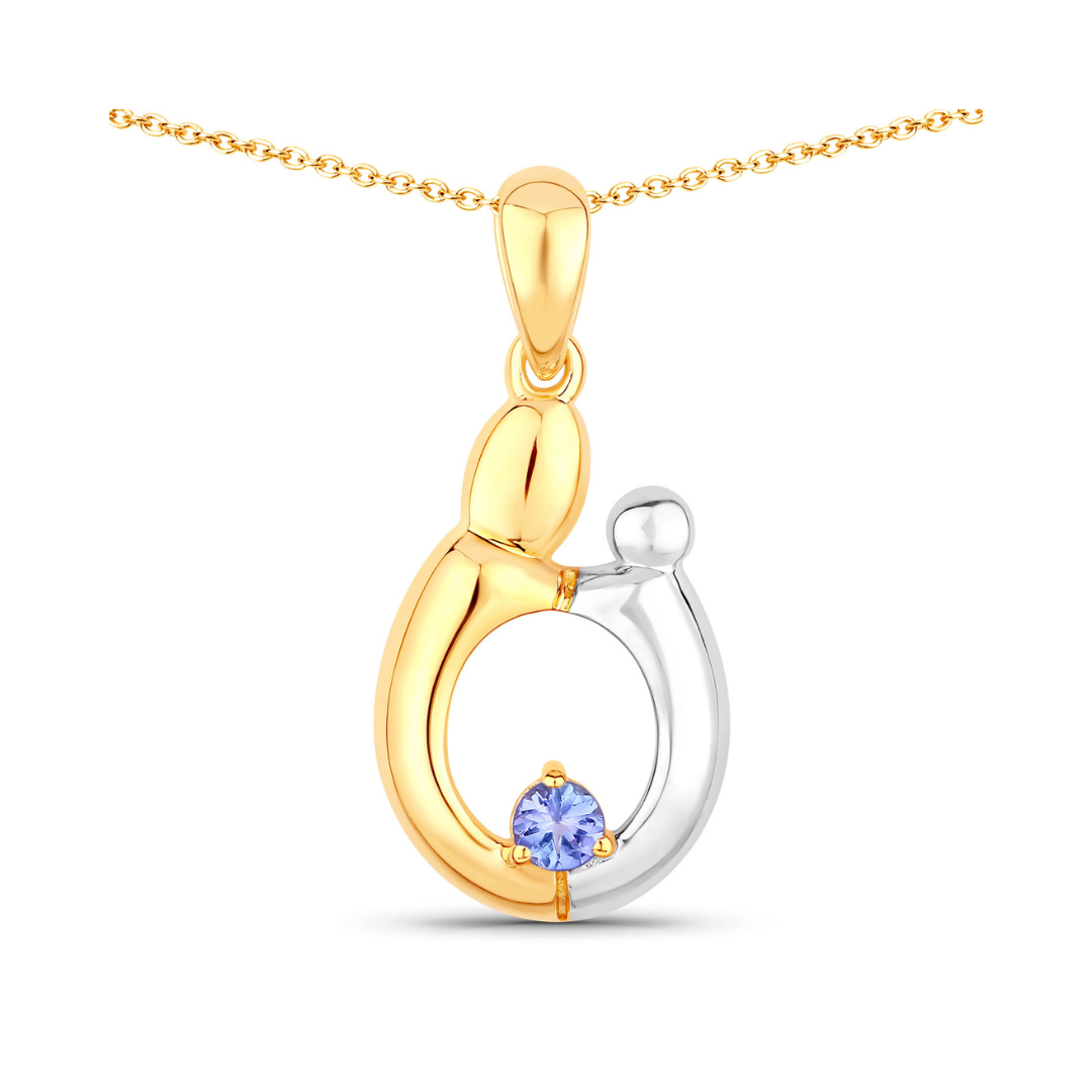 Genuine Tanzanite Mom Pendant Necklace