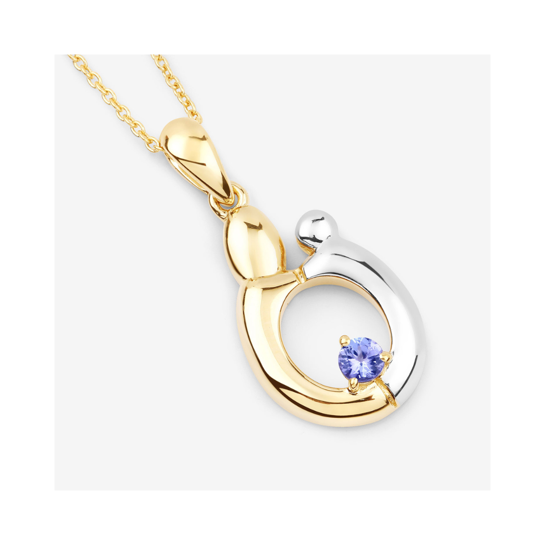 Genuine Tanzanite Mom Pendant Necklace