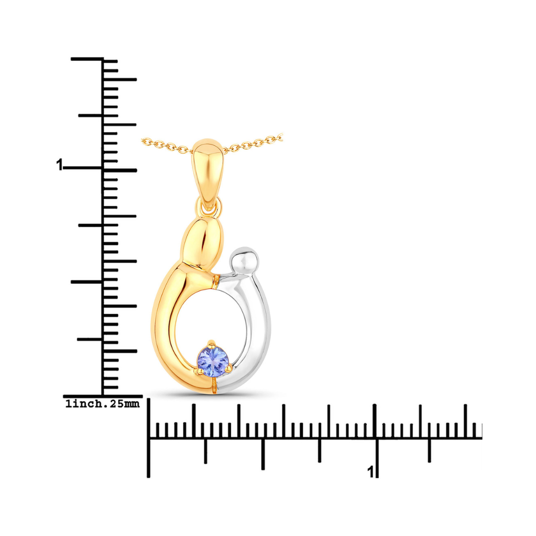 Genuine Tanzanite Mom Pendant Necklace