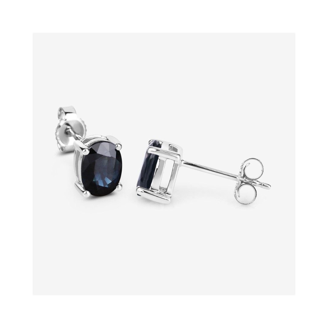Genuine Blue Sapphire Studs Earrings