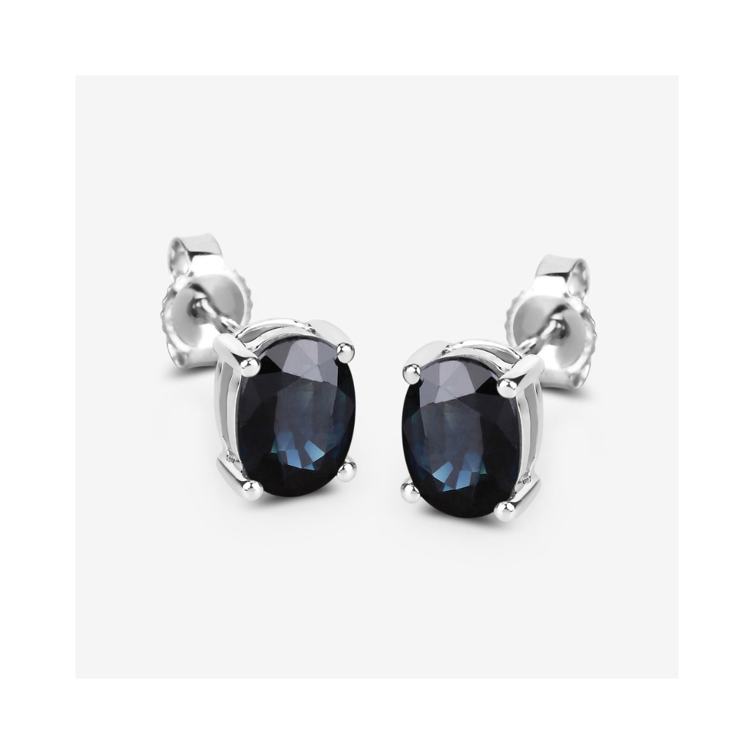 Genuine Blue Sapphire Studs Earrings