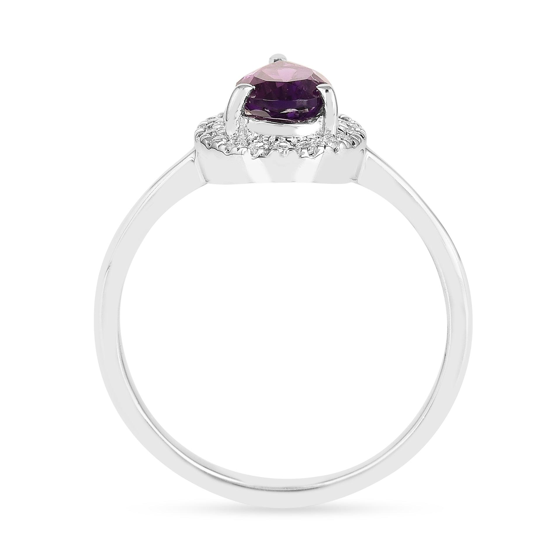 Natural Amethyst Teardrop Halo Ring Fine Color Jewels amethyst promise ring, best gift for girls, best gift for women, Christmas gift, dla-dm-discount-all-154898, February Birthstone, gift for her, Gift for Mom, gift for women, gift from daughter, gift ideas for her, gifts for her, Mother's Day Gift, New Year gift, purple gemstone ring, Teardrop halo ring , Valentine's Day gift