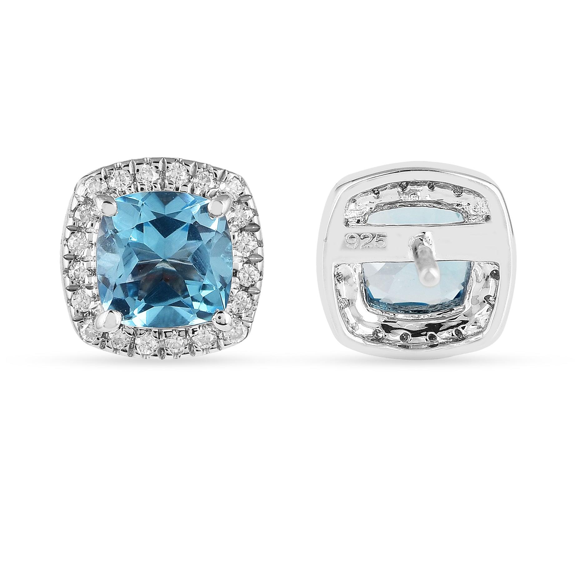 Natural Blue Topaz Halo Stud Earrings Fine Color Jewels best gift for girls, best gift for women, Blue Gemstone Earrings, Blue Gemstone Studs, Bridesmaid Gift for Her, Christmas gift, dla-dm-discount-all-154898, everyday gift for her, Everyday Jewelry, gift for her, Gift for Mom, gift from daughter, gift ideas for her, gifts for her, Halo Stud Earrings, Jewelry Gift For Women, Jewelry Gifts for Her, Mother's Day Gift, New Year gift, Sterling silver earrings, Valentine's Day gift