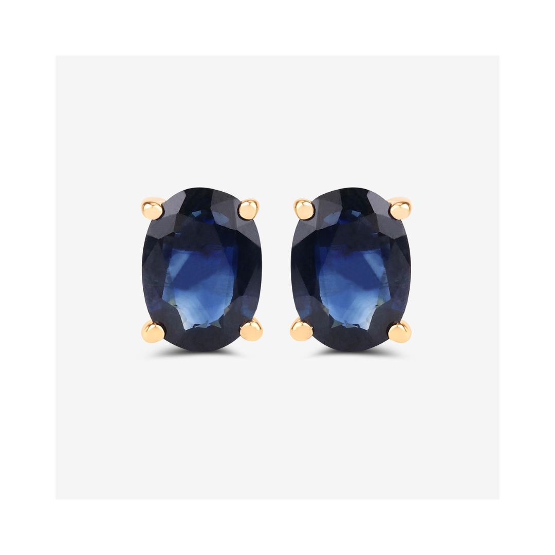 Genuine Blue Sapphire Studs Earrings