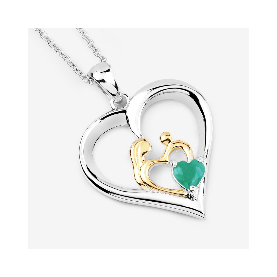 Genuine Emerald Daughter Mom Necklaces