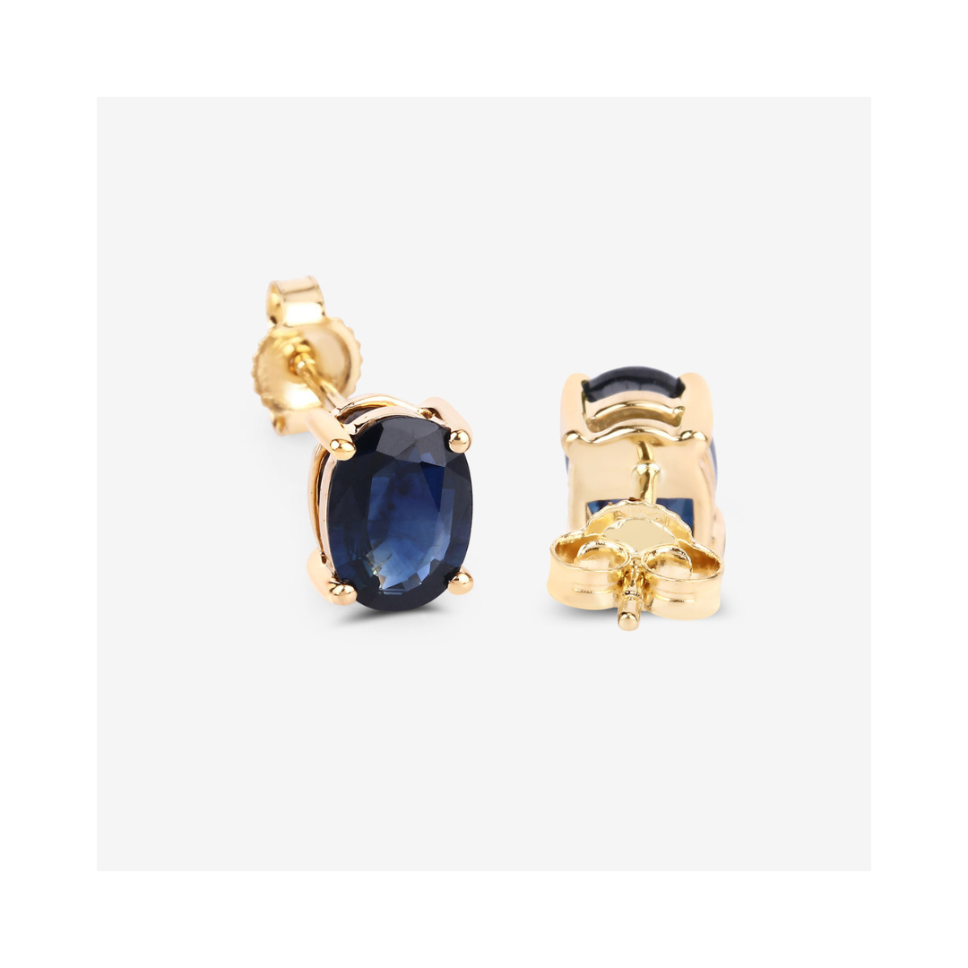 Genuine Blue Sapphire Studs Earrings