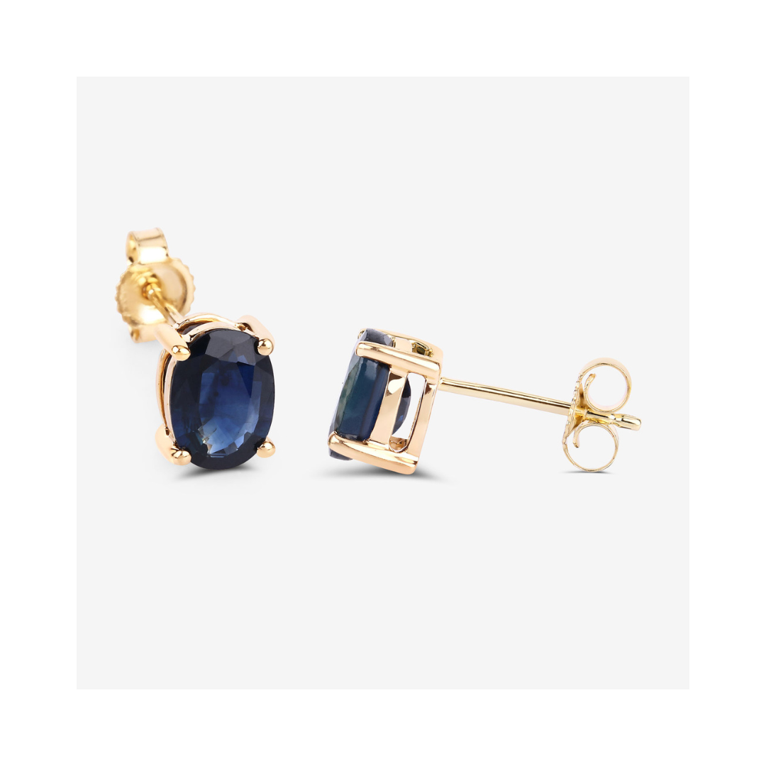 Genuine Blue Sapphire Studs Earrings
