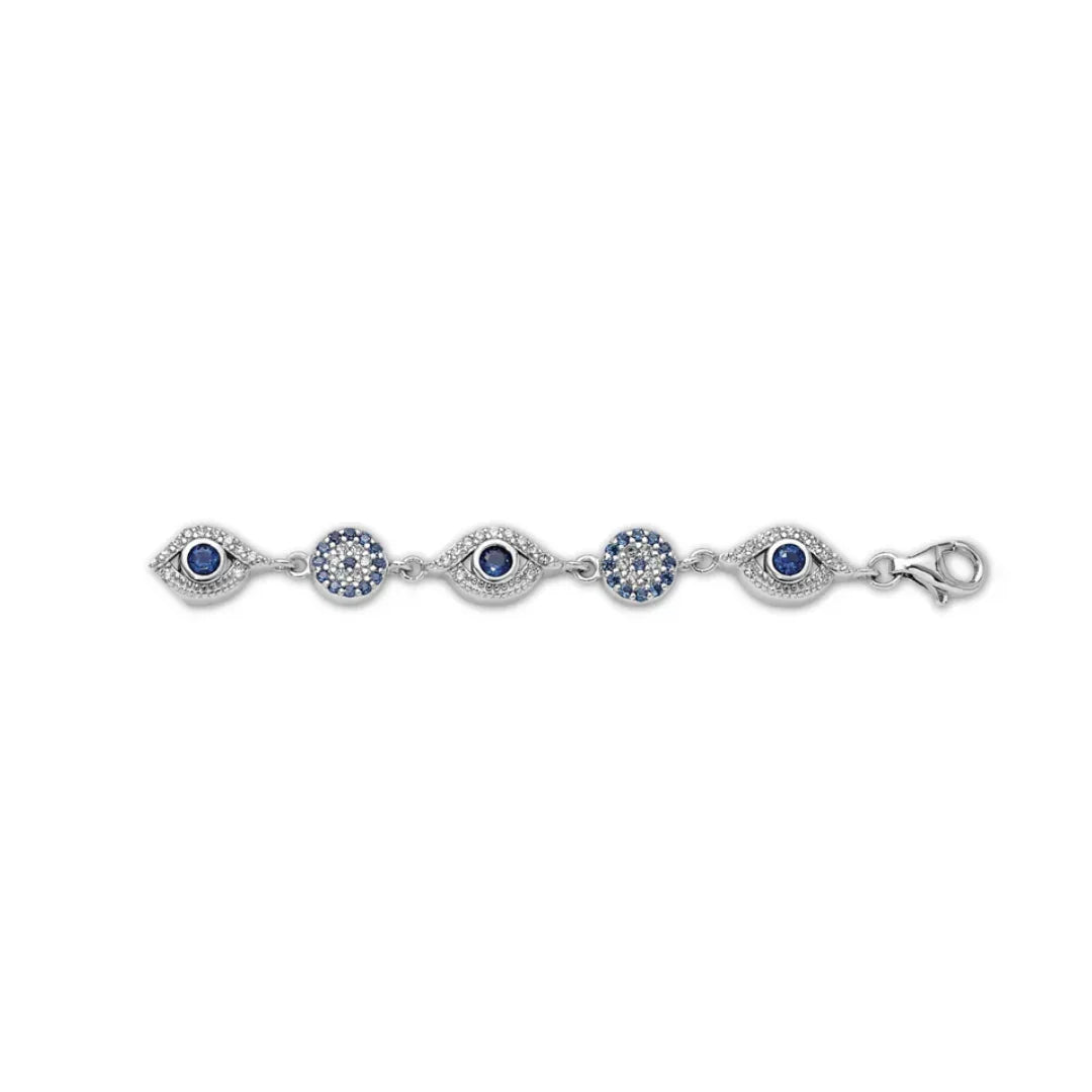 CZ Silver Evil Eye Bracelet