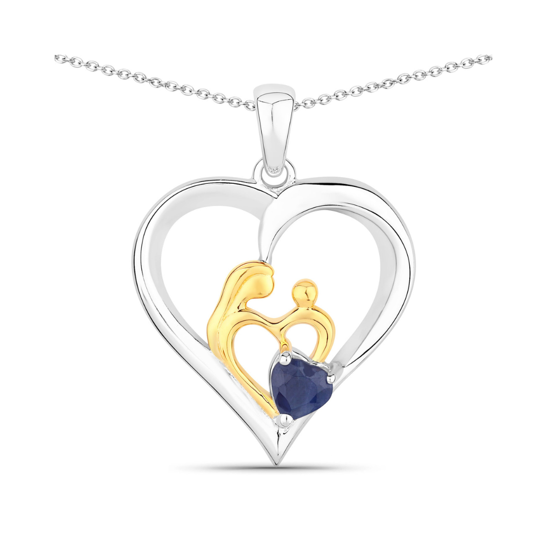 Genuine Blue Sapphire Daughter Mom Necklaces