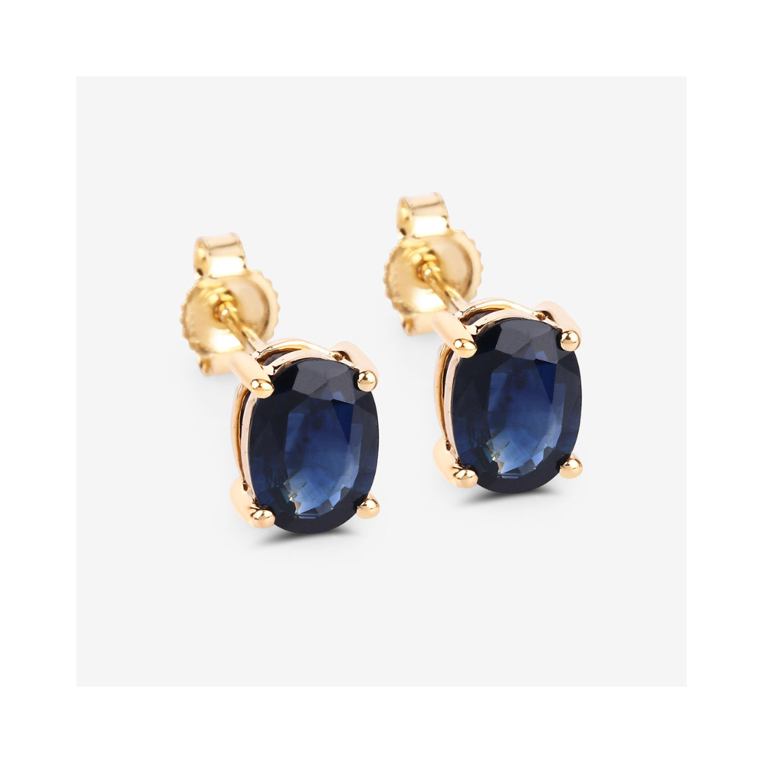 Genuine Blue Sapphire Studs Earrings