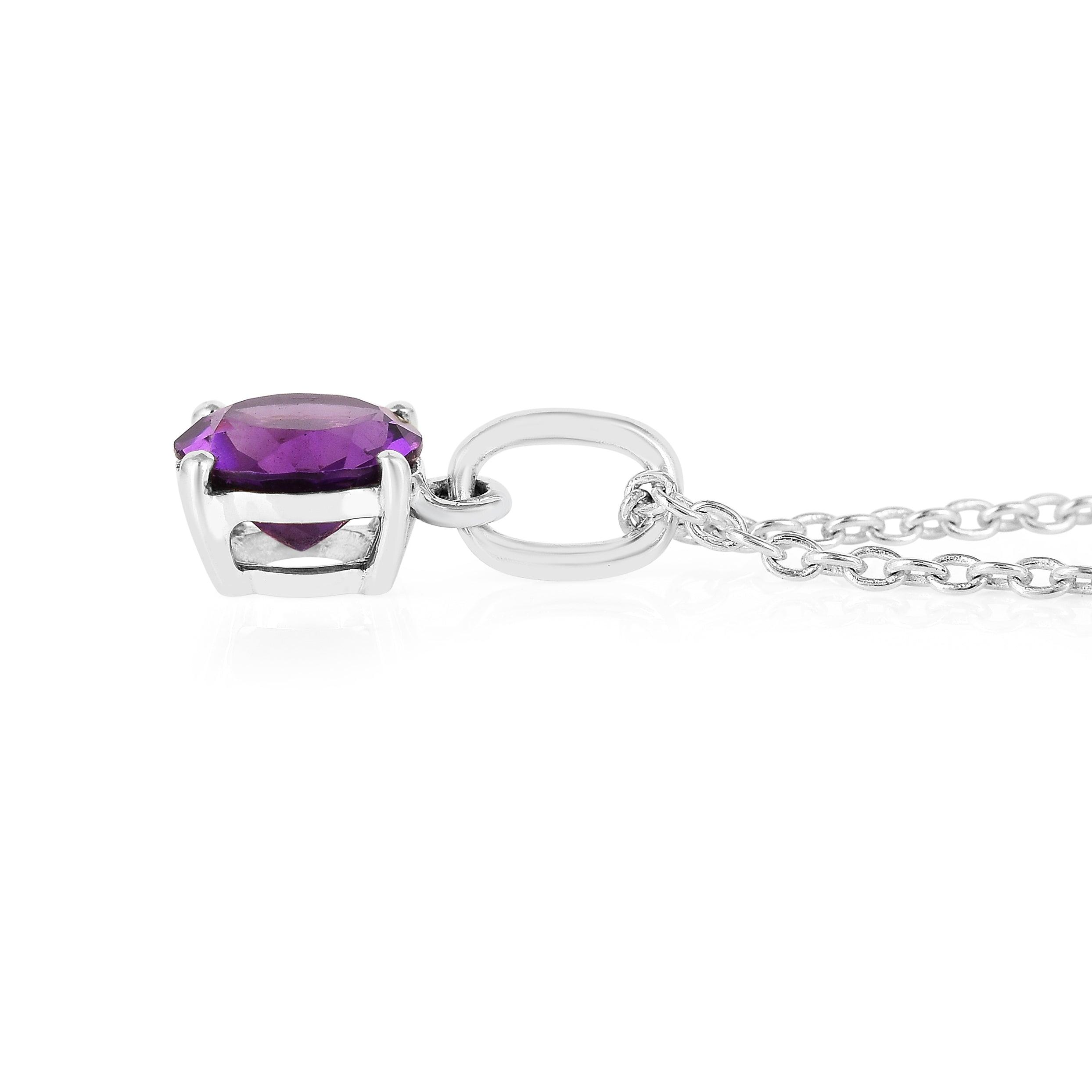 Solitaire Necklace Purple Jewlery Gift Work Wear Necklace For Women Best Feb Birthday Gift