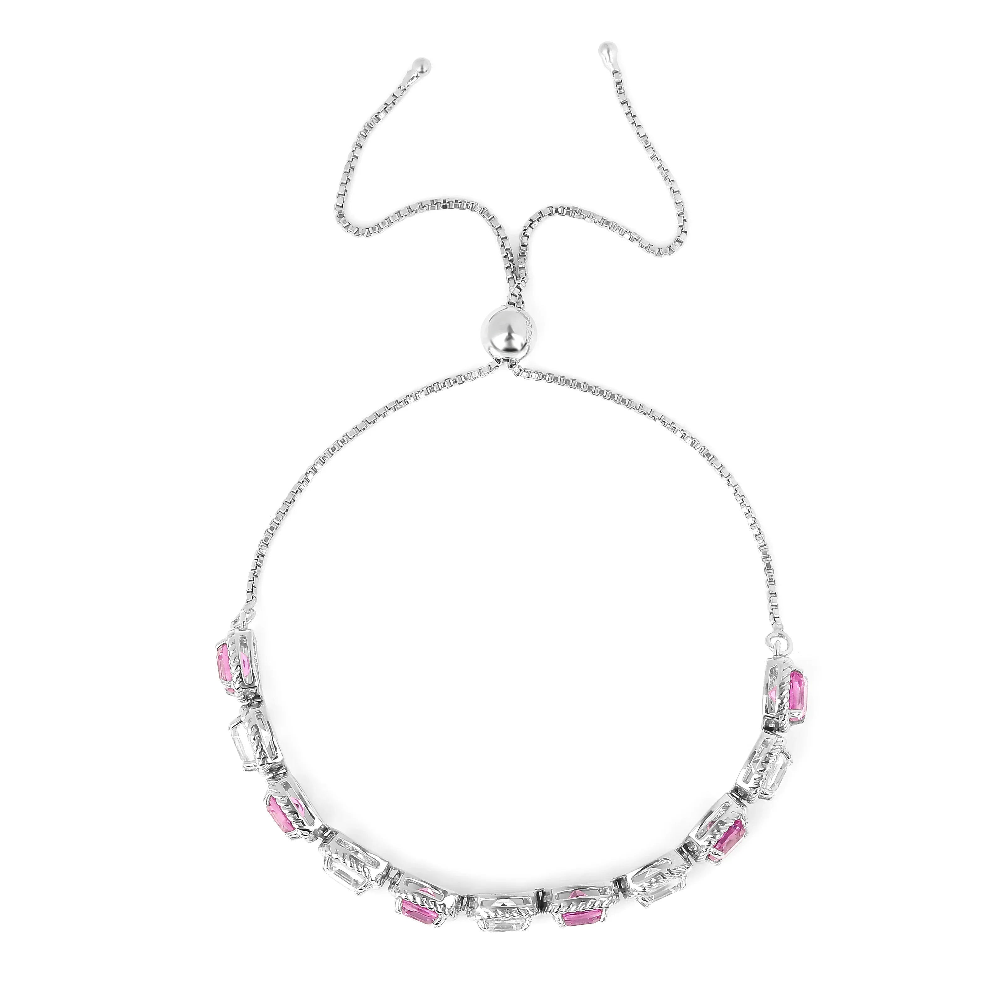 Pulsera de tenis con zafiro melocotón