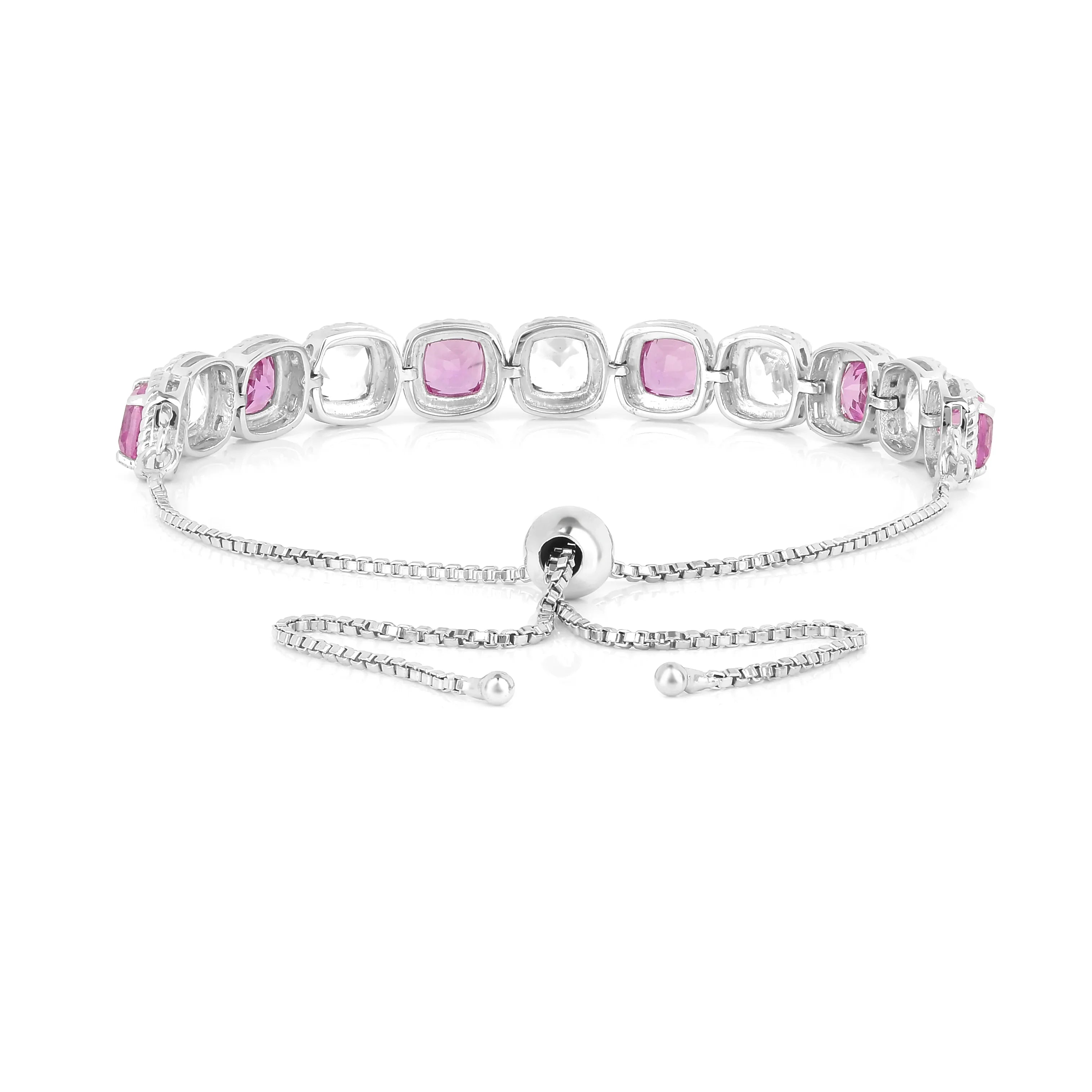Pulsera de tenis con zafiro melocotón