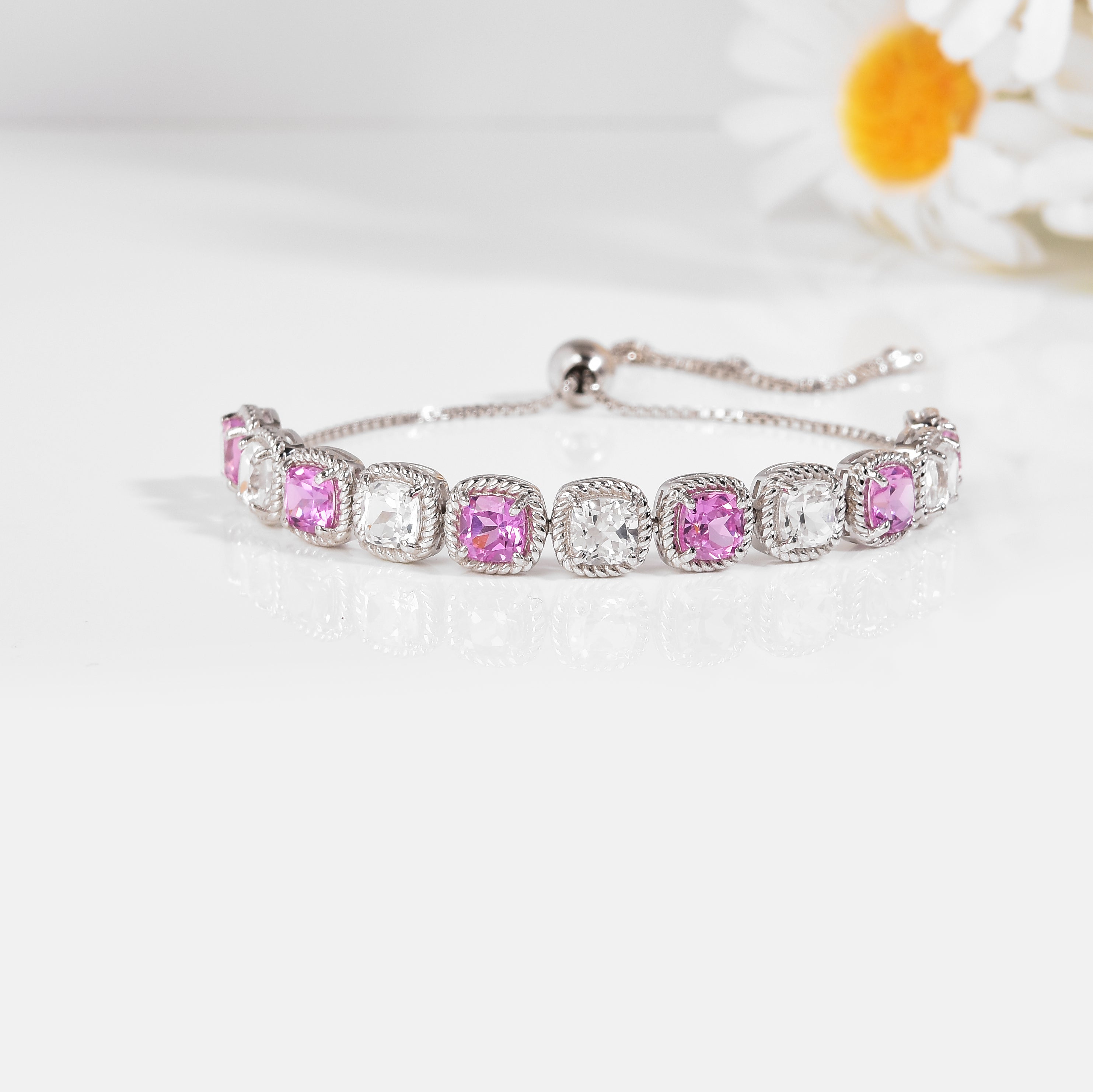 Bracelet de tennis en saphir pêche