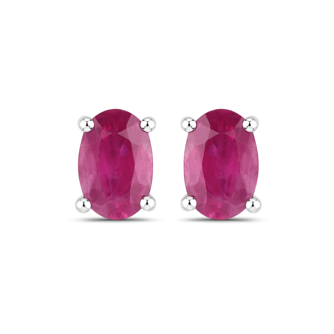 Genuine Pink Ruby 10K Gold Studs Earrings
