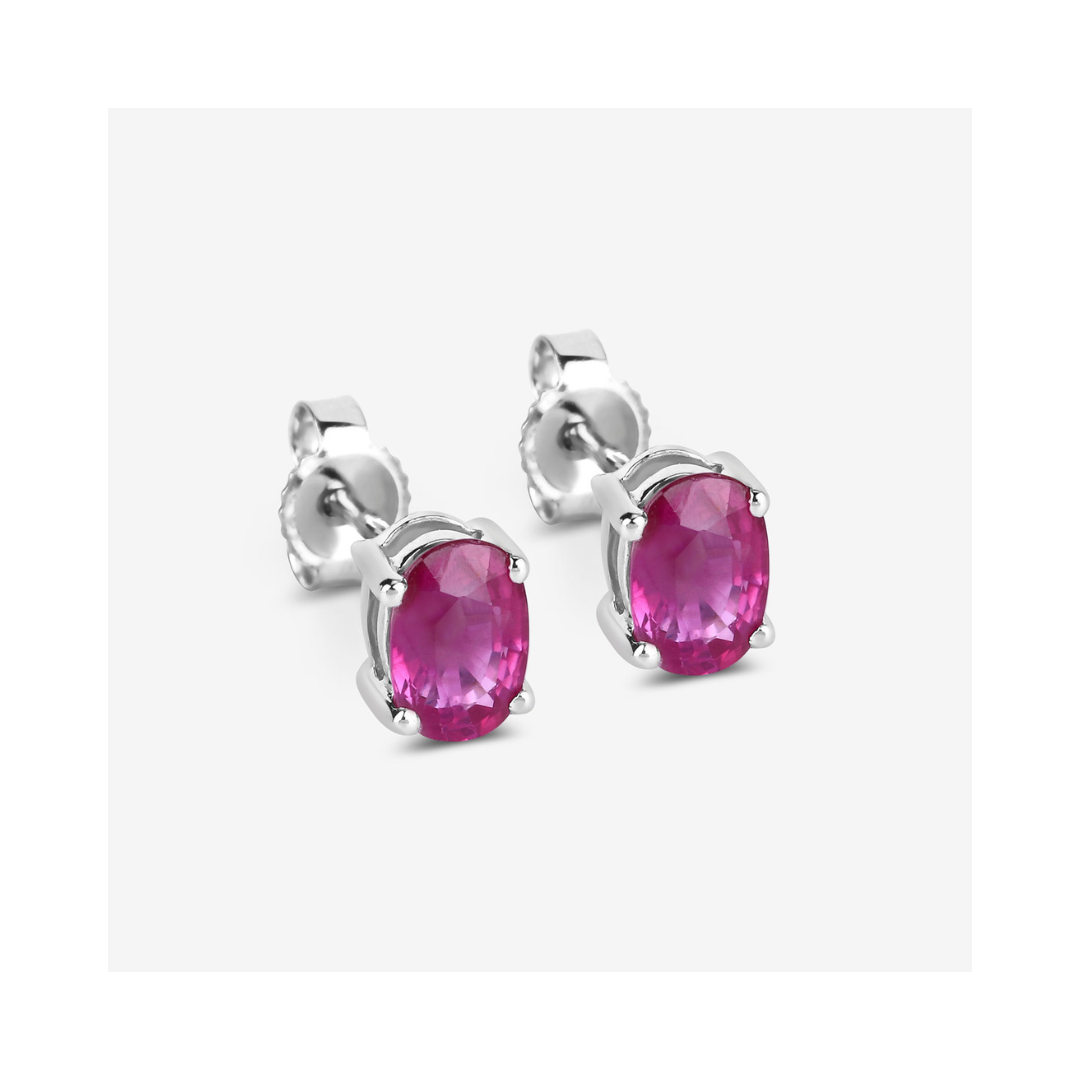 Genuine Pink Ruby 10K Gold Studs Earrings
