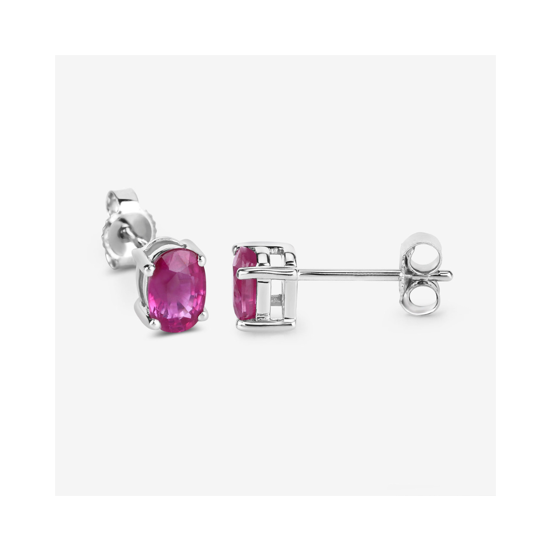 Genuine Pink Ruby 10K Gold Studs Earrings