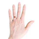 halo ring for women, orange gemstone ring for her, peach sapphire ring for women