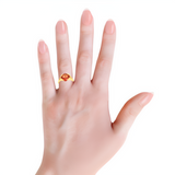 orange sapphire ring for women, sapphire cocktail ring for women, statement sapphire ring for women