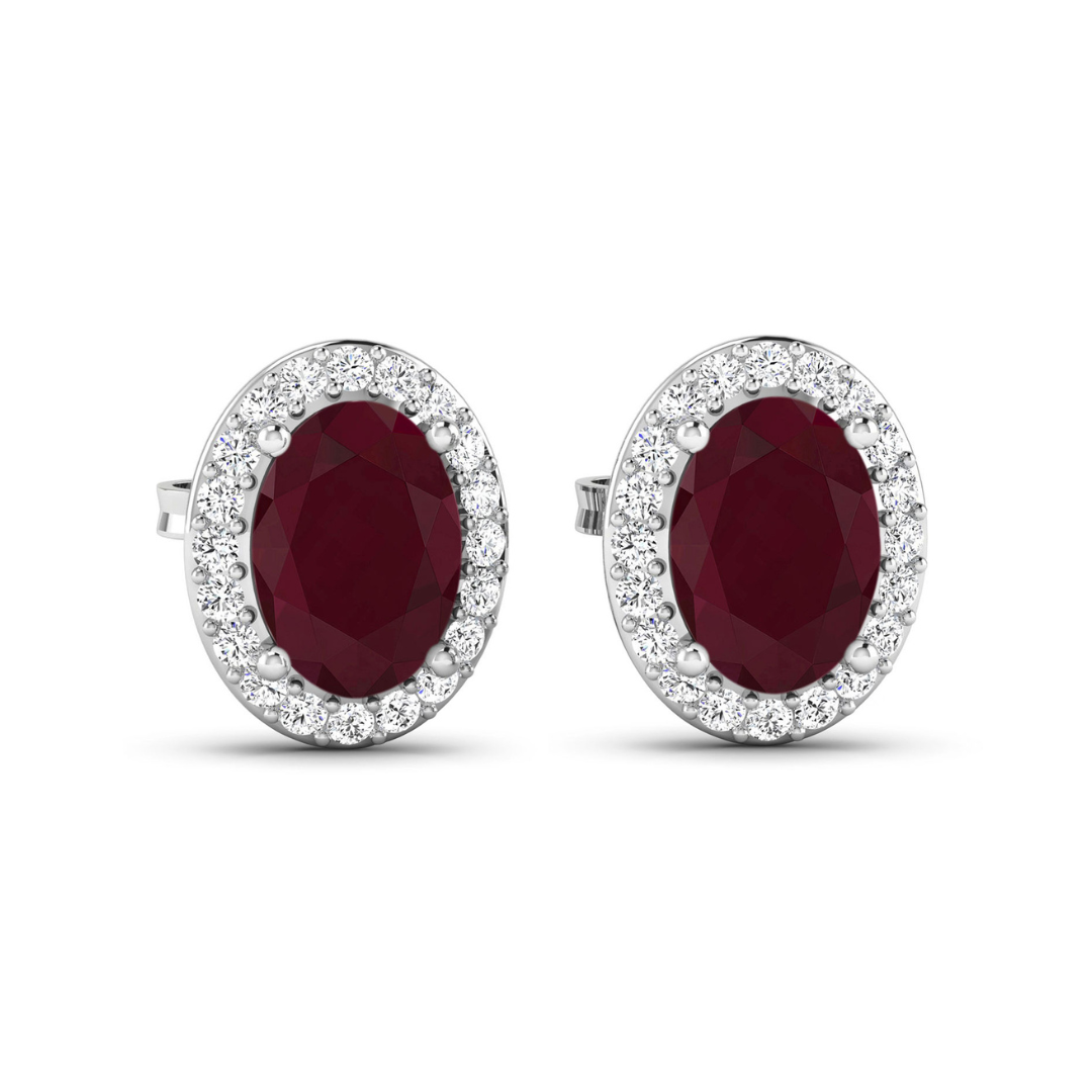 Genuine Diamond and Ruby Studs