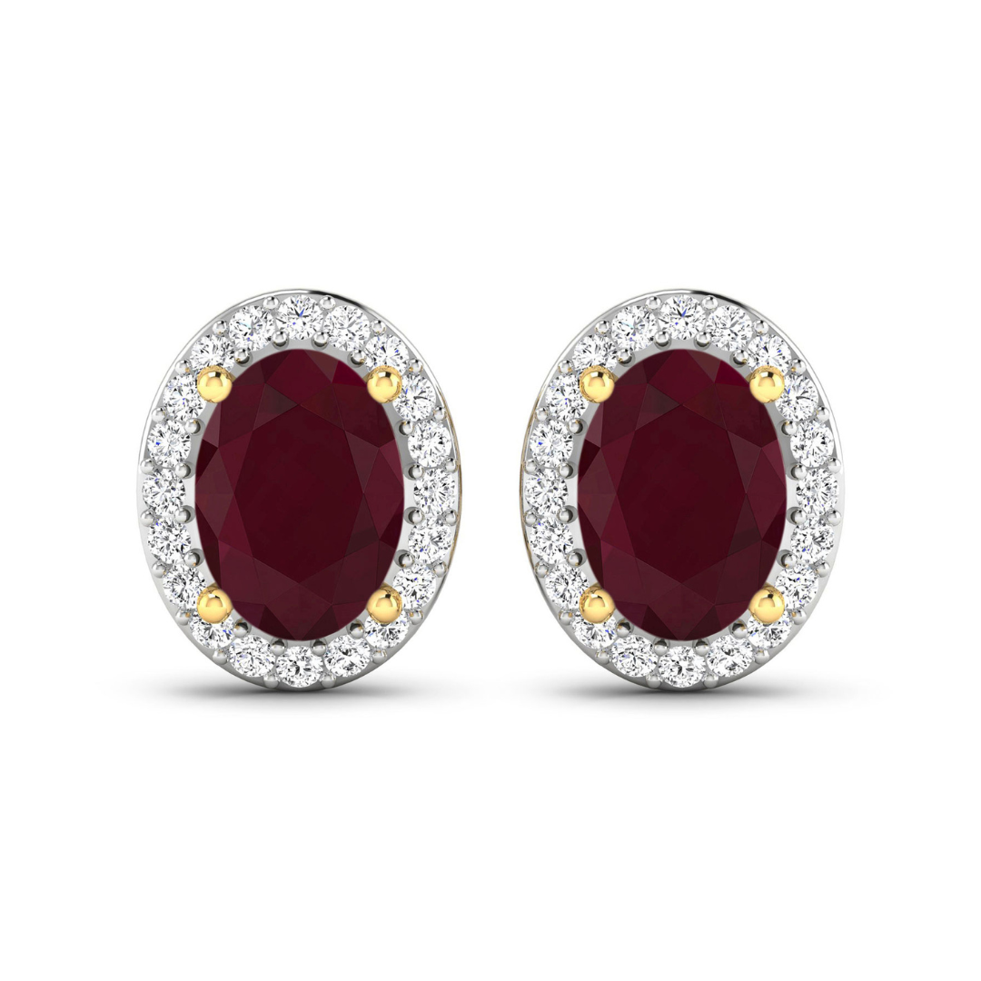 Genuine Diamond and Ruby Studs
