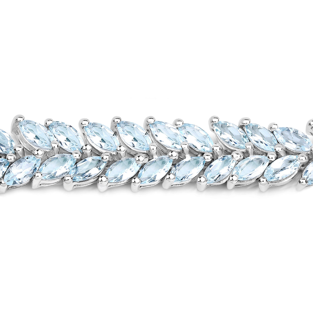 Natural Aquamarine Silver Bracelet
