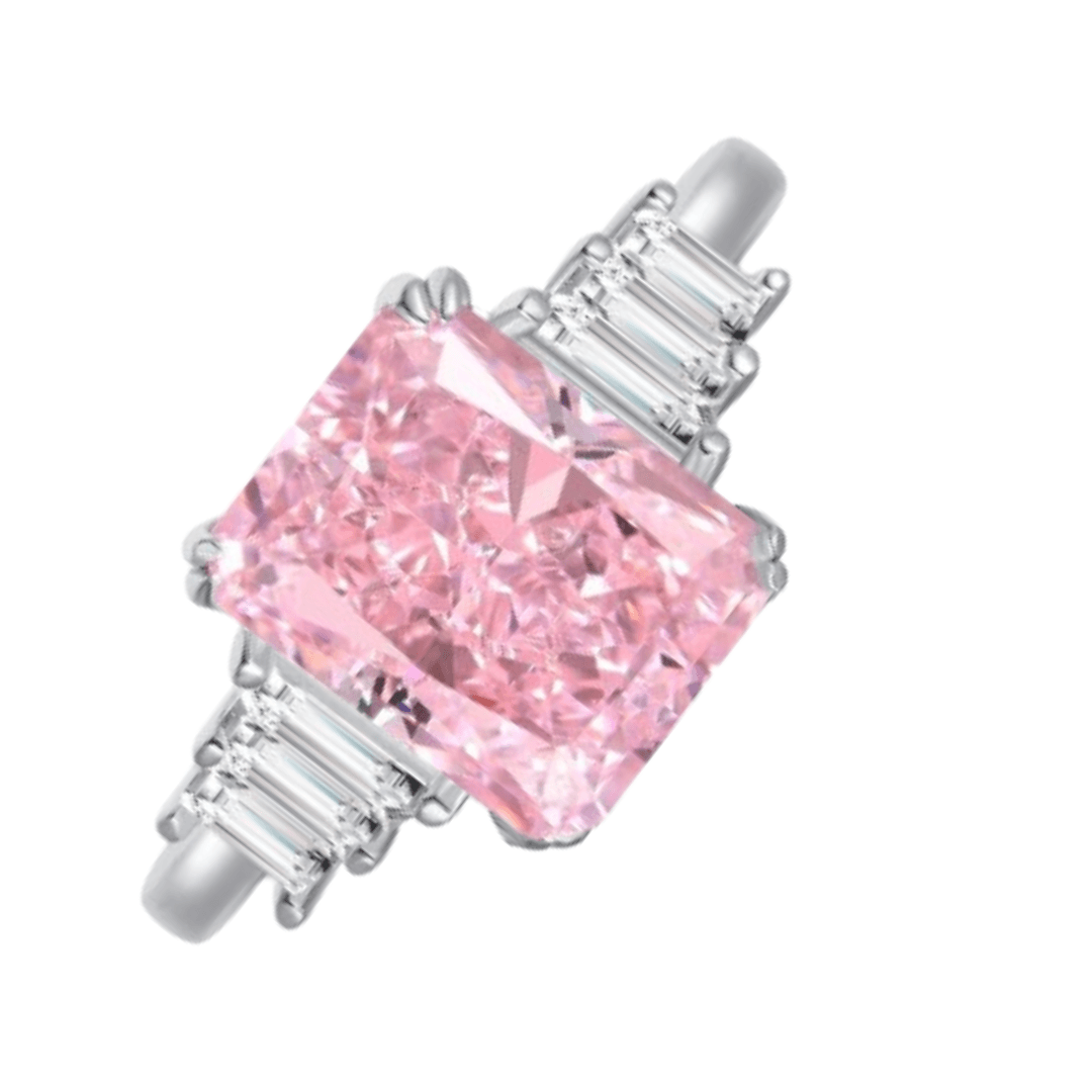 Pink Zircon Ring Radiant Pink Cocktail Ring