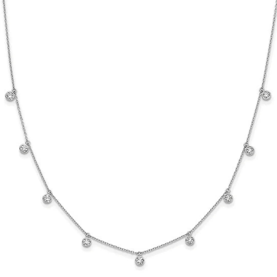 14K White Gold Lab Diamond Layering Necklace