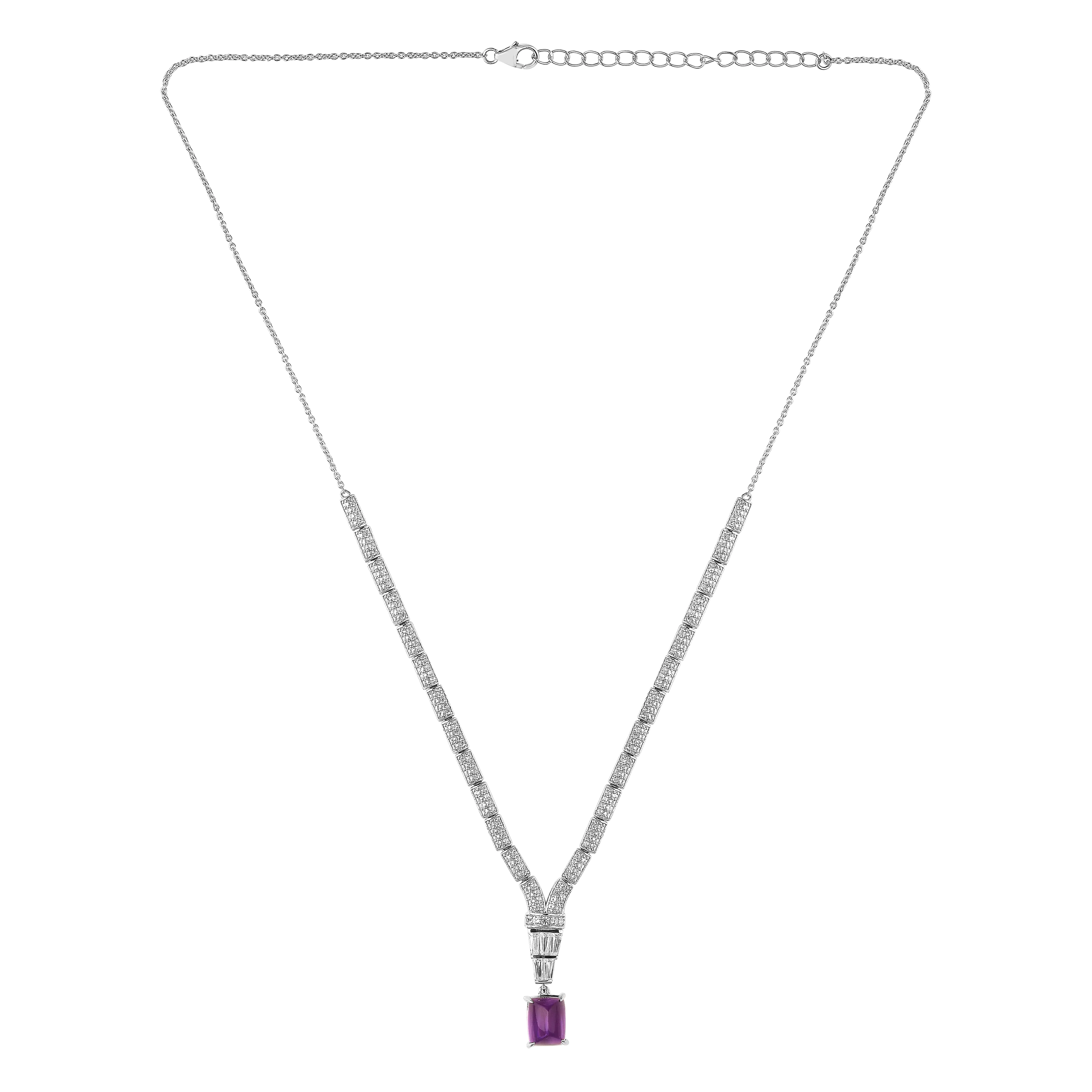 Natural Amethyst Art Deco Necklace