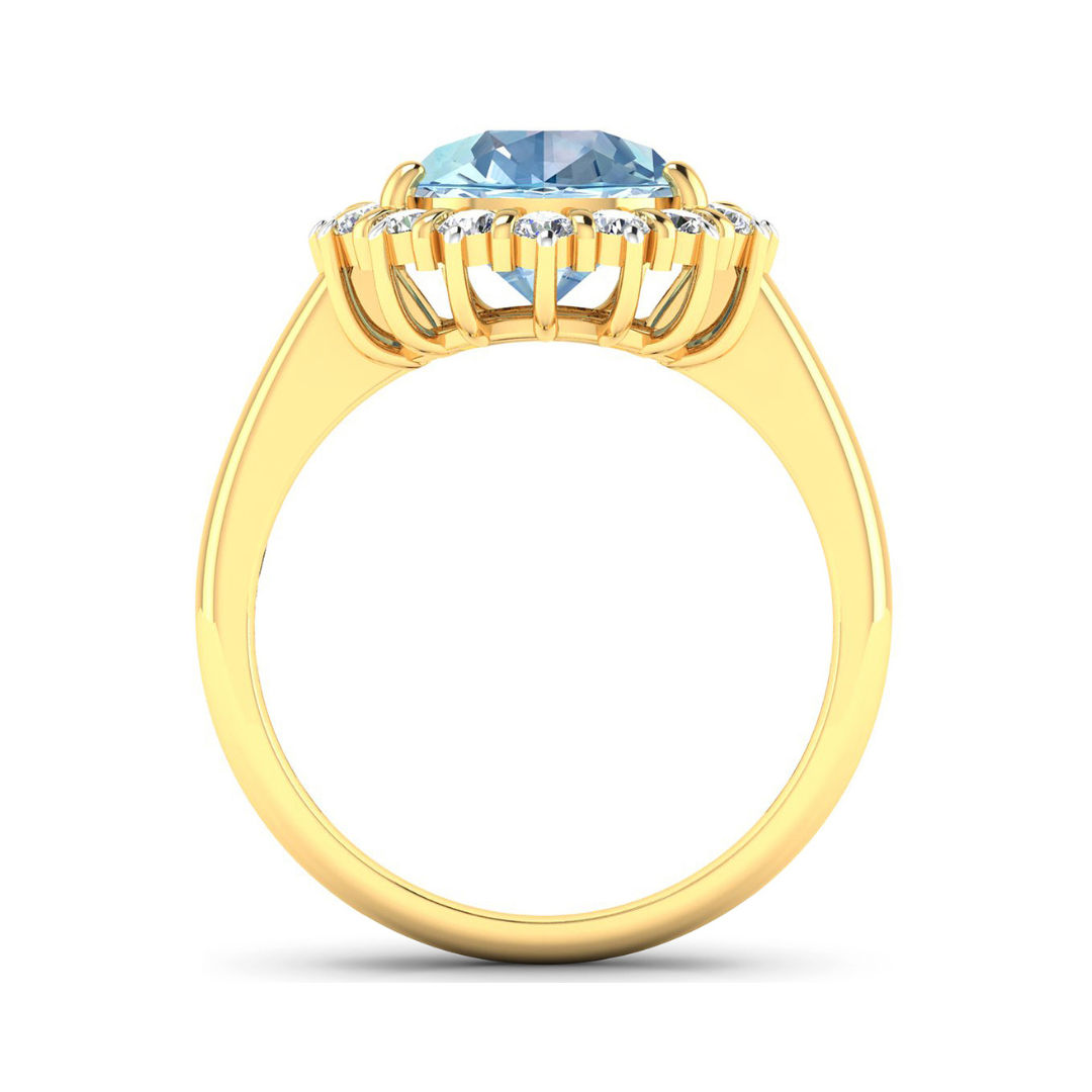 Genuine Diamond Aquamarine Teardrop Engagement Ring