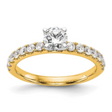 14K Gold Lab Diamond Solitaire Pave Ring, elegant solitaire ring, affordable diamond solitaire, diamond solitaire on a budget
