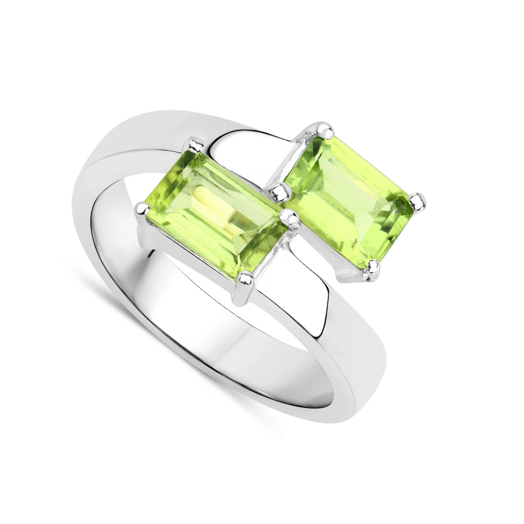 Genuine Peridot Bypass Ring