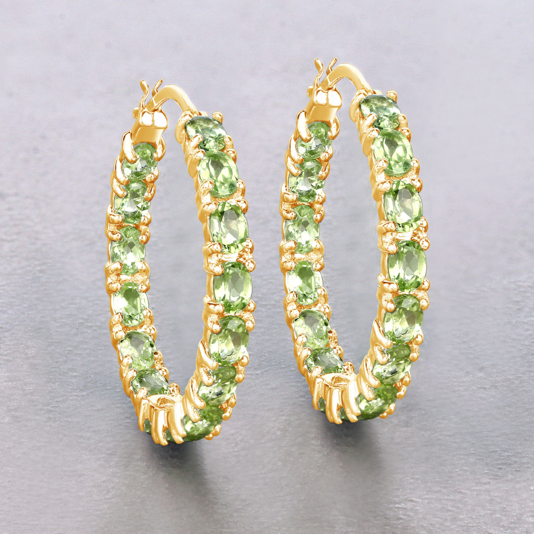 Pendientes de aro con piedras preciosas multicolores