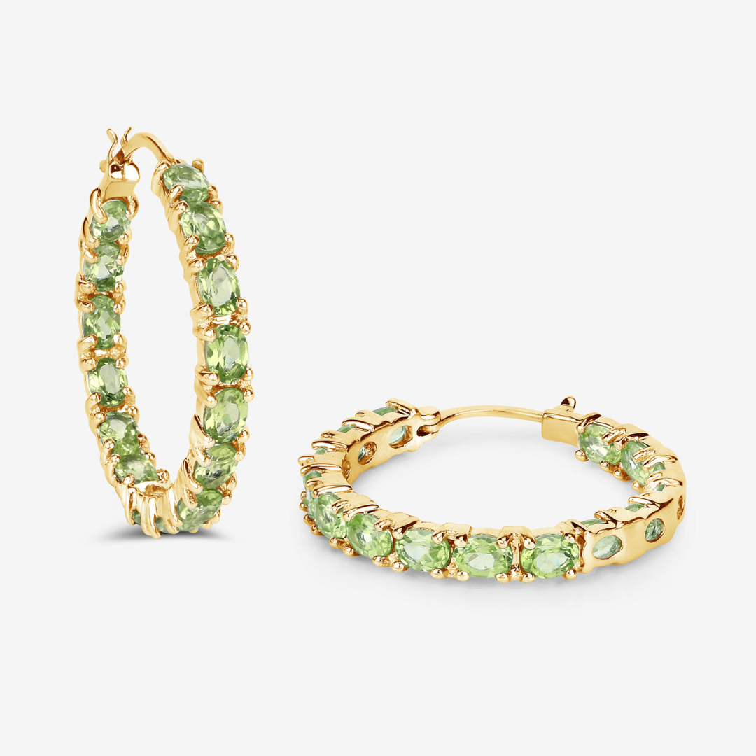 Pendientes de aro con piedras preciosas multicolores
