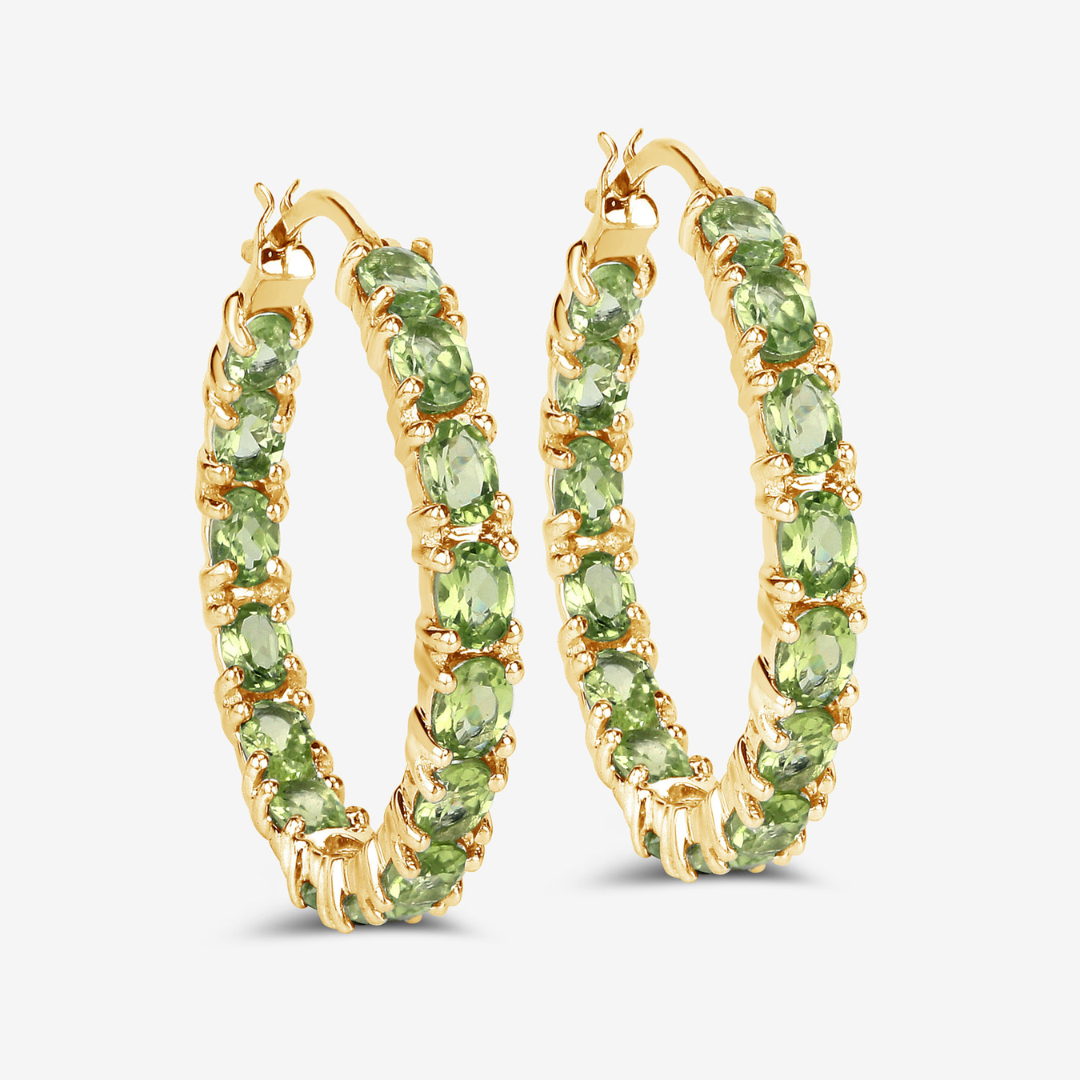 Pendientes de aro con piedras preciosas multicolores