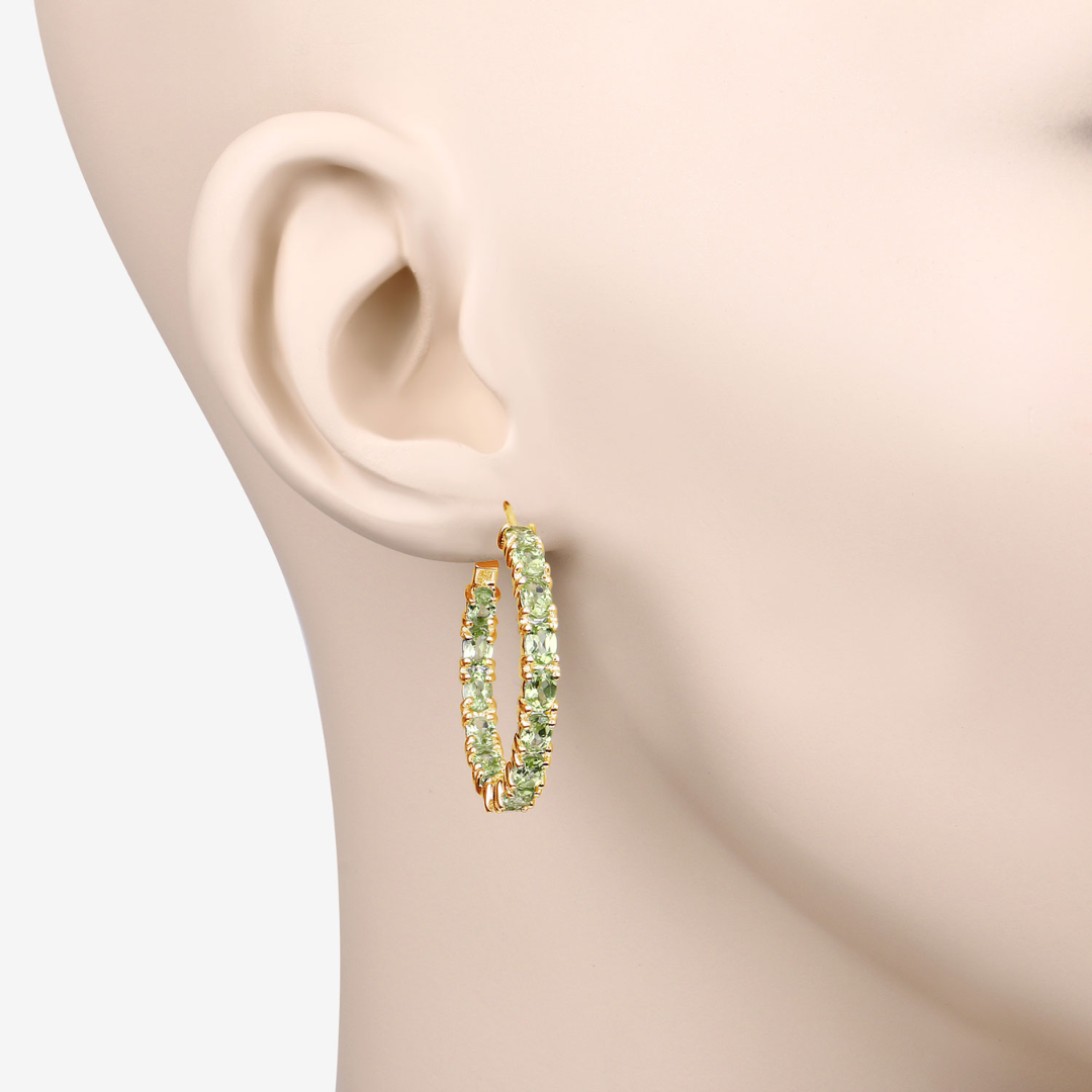 Pendientes de aro con piedras preciosas multicolores