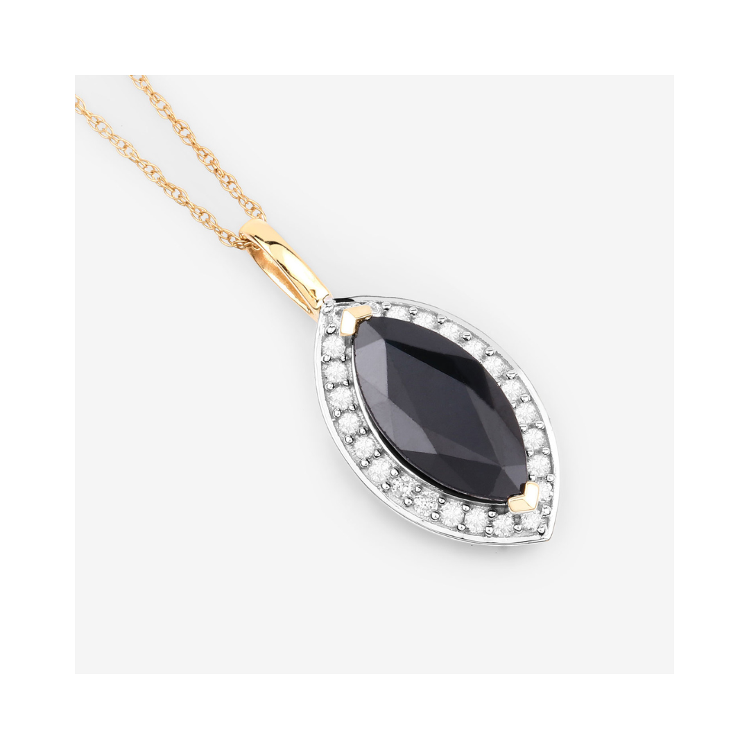 Genuine Blue Sapphire and Diamond Halo Pendant