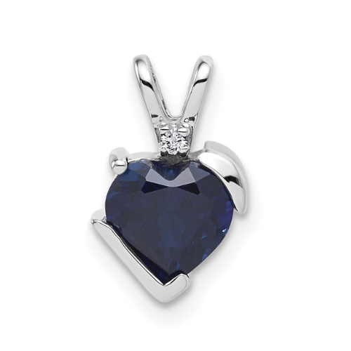 Heart-shaped blue gemstone pendant in silver setting, Fine Color Jewels handcrafted jewelry