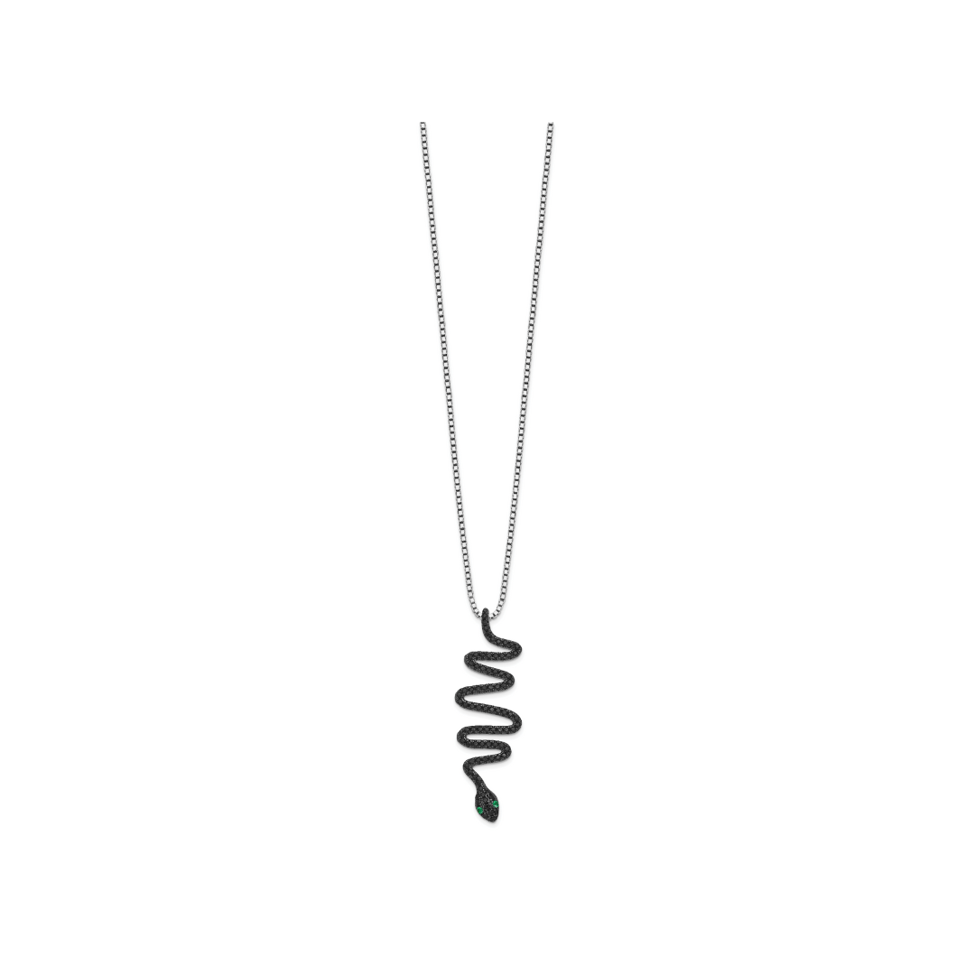 Black Spinel Snake Necklace